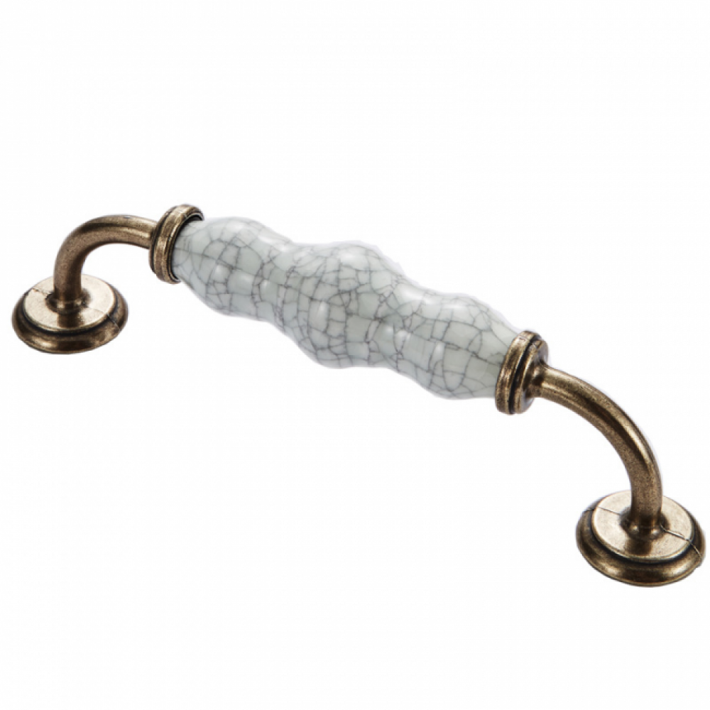 Uchwyt meblowy - do szuflad, szafek - ceramiczny - drewniany - 2 sztuki - 128 mm - wielokolorowy