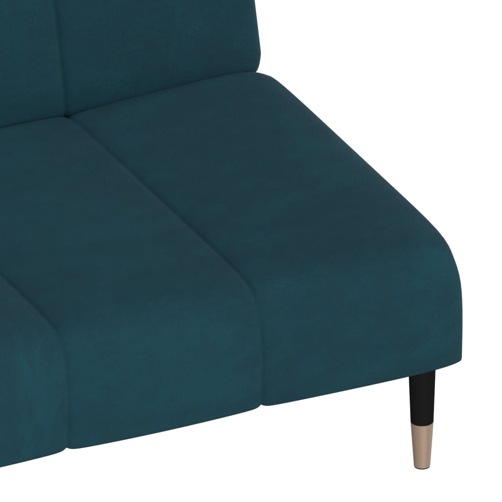 Canapé-lit | Lit simple | Canapé convertible à 2 places Bleu Velours CFW62670 - 9