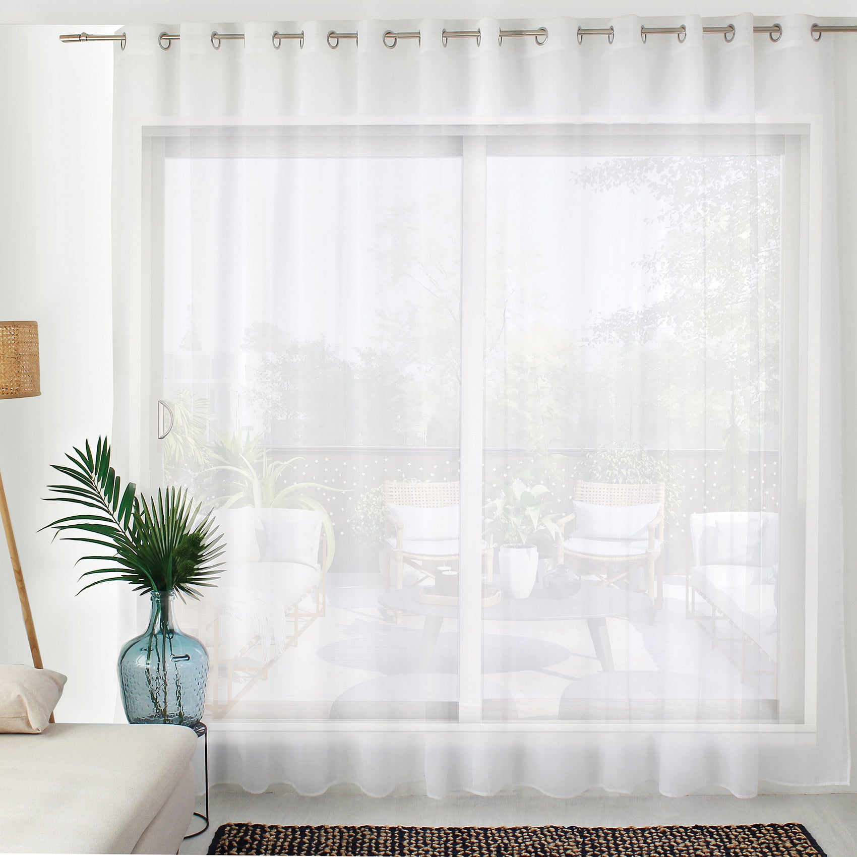 SeeGlee Rideau Occultant Pour Petite Fenêtre - Blanc Pur 91,4 X 40,6 Cm - 6 Œillets - Bloque 85% Lumière Et 100% UV - Tissu Sergé Triple - Idéal Cuisine, SdB