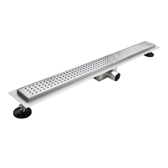 HOXY Caniveau douche à l’italienne motif en pointillé L.50 cm avec siphon anti-odeurs + filtre