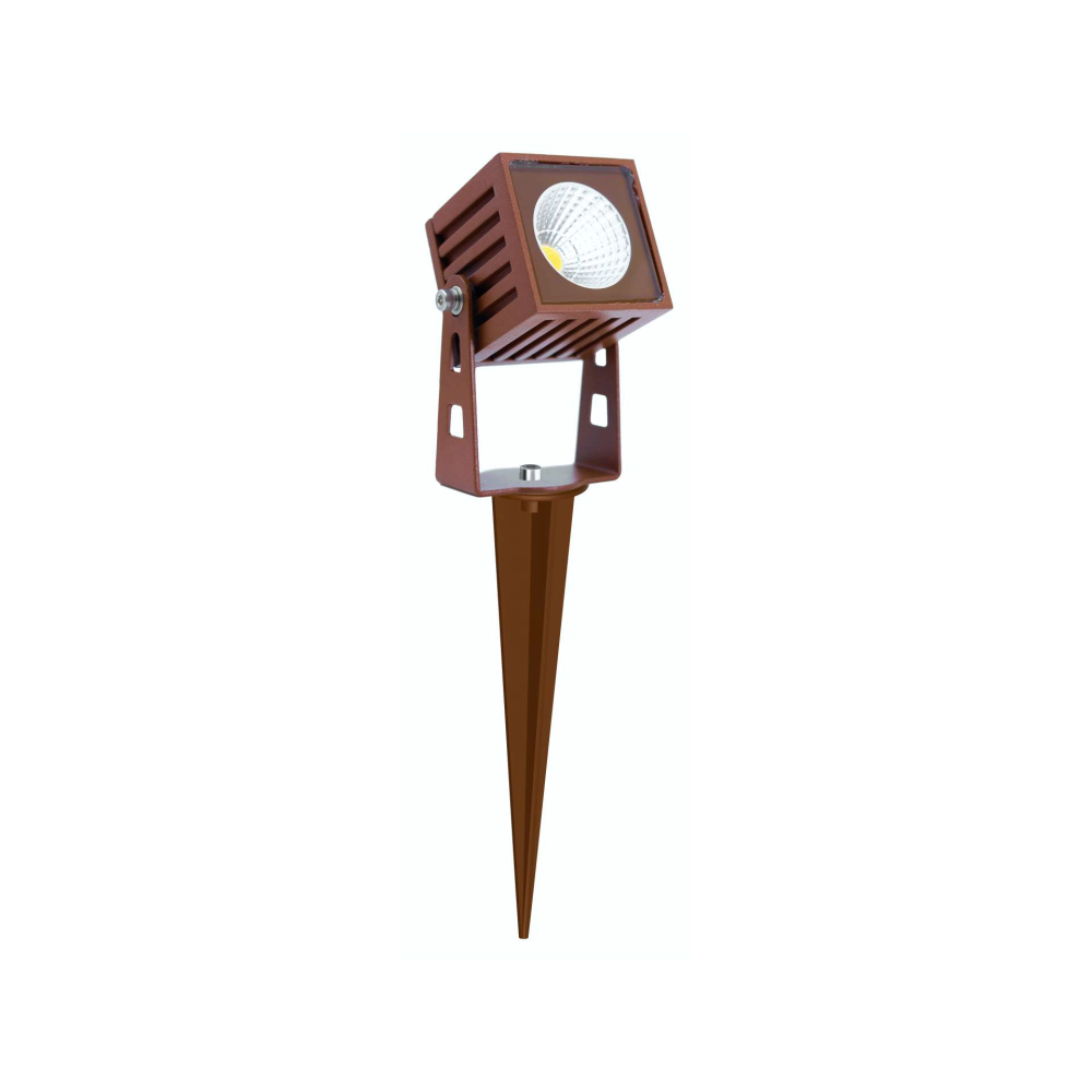 ZAS Beneito 7W IP65 kwadratowy reflektor LED w kolorze Corten