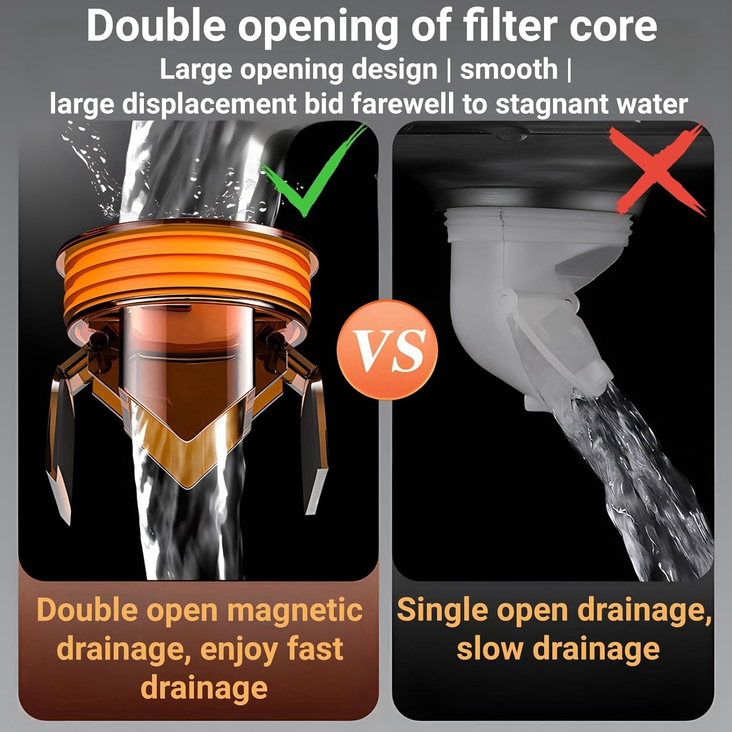 2 pièces Siphon de Sol Anti-refoulement, clapet anti-retour pour évier de douche, siphon de sol à suspension magnétique anti-odeur - 4