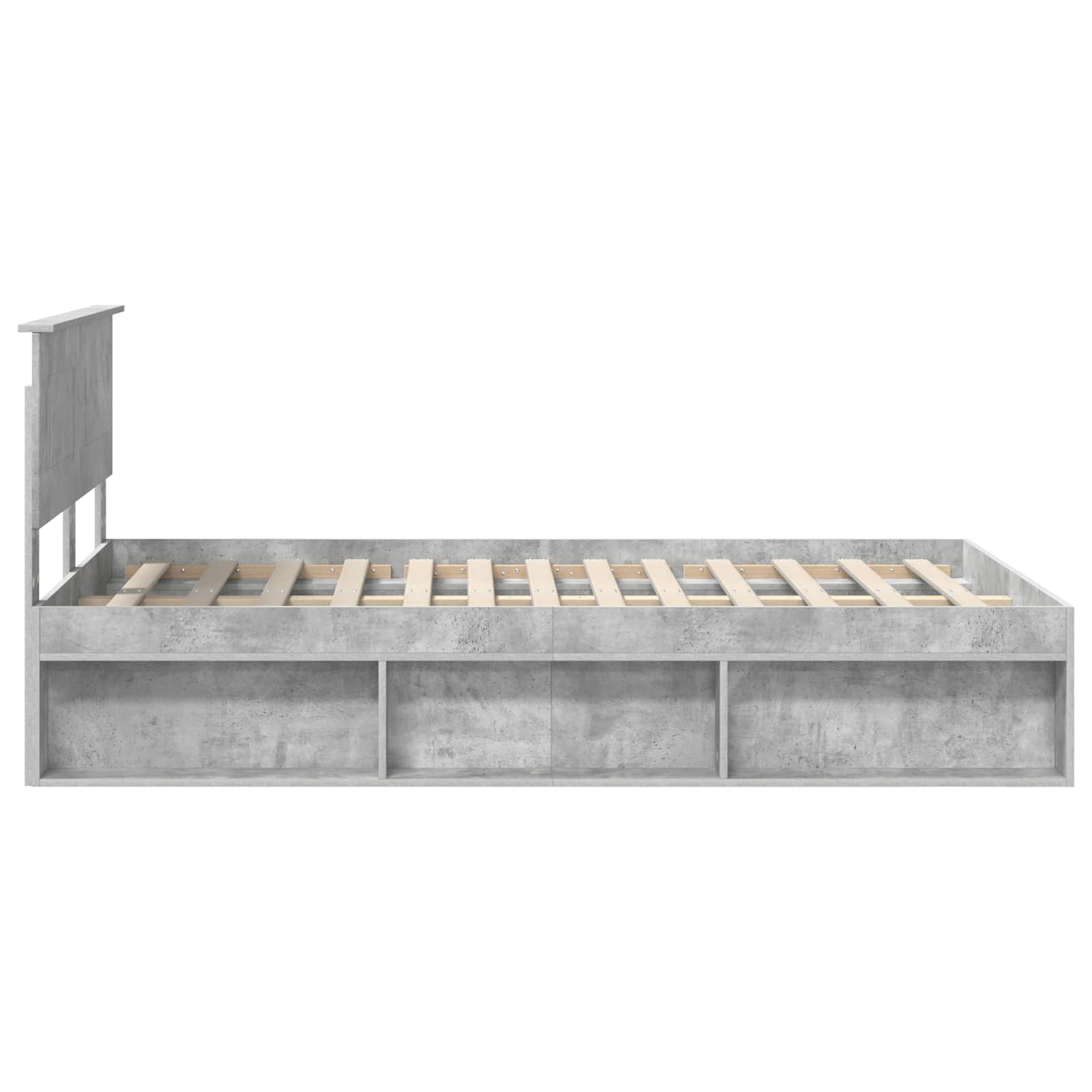 Cadre de lit gris béton 135 x 190 cm en panneau de bois - 8