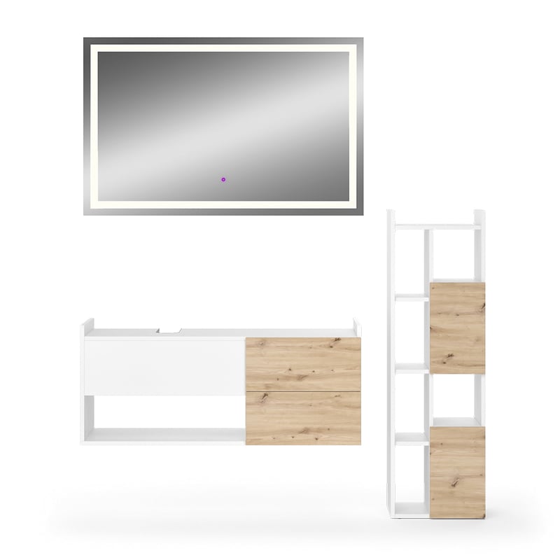 Vicco Zestaw mebli łazienkowych Alf, Biały, 3 części