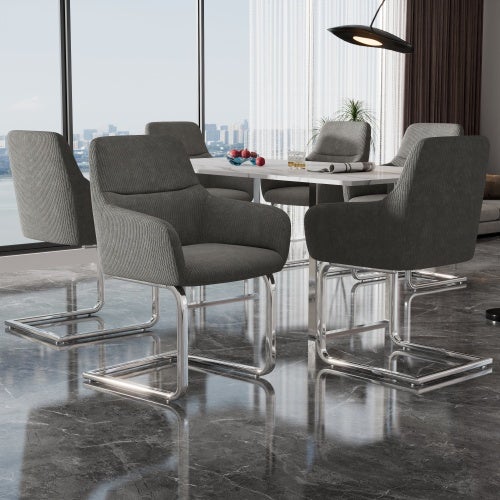 Set 2 Sedie Da Pranzo Velluto Nero COVELO - Foto 8