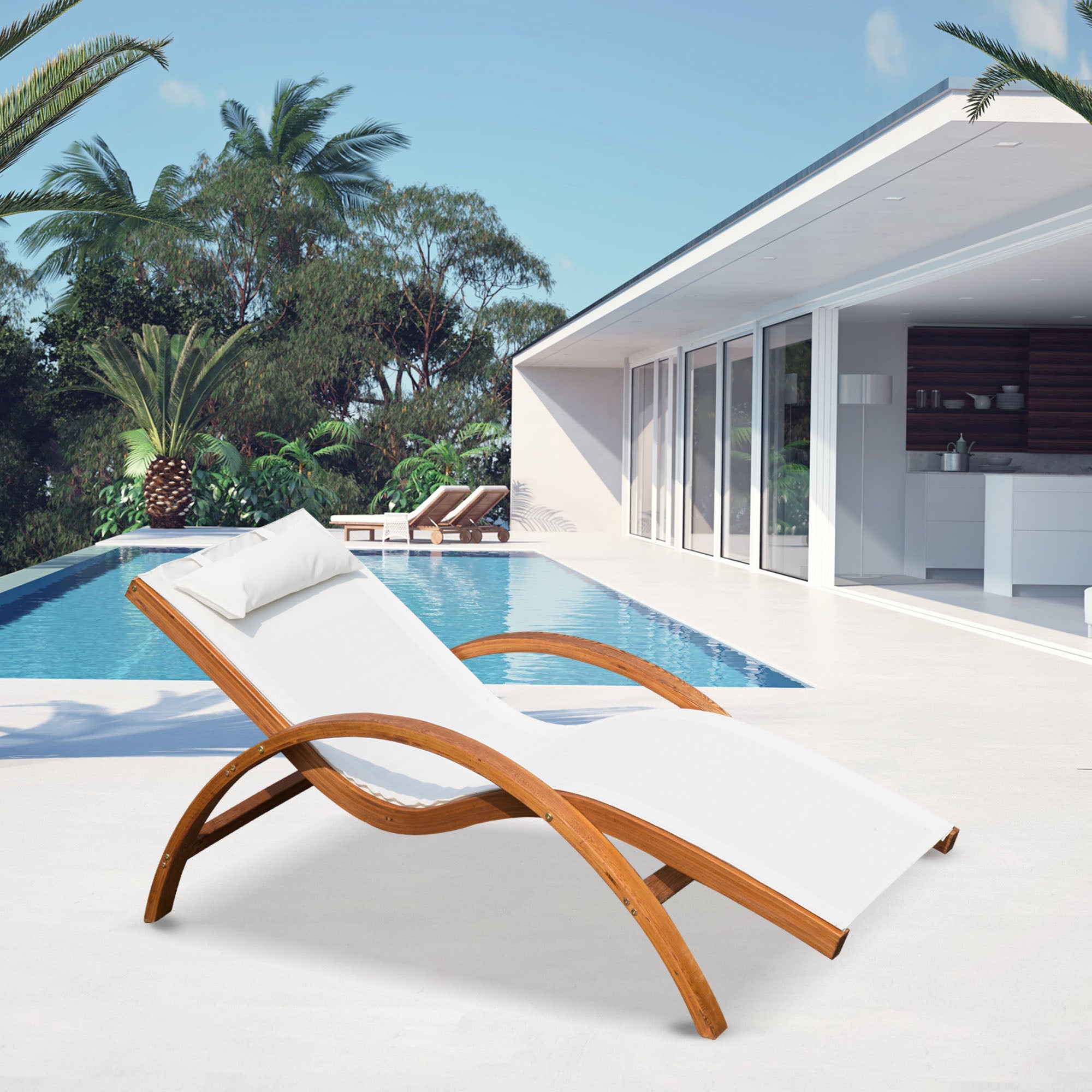 Bain de soleil Bois Outsunny - 2