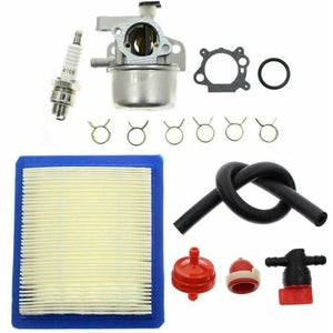 799868 Kit carburateur avec poire d'amorçage et filtre à air 491588 Compatible avec moteurs Briggs & Stratton 4 à 7 CV 498170,497586,497314