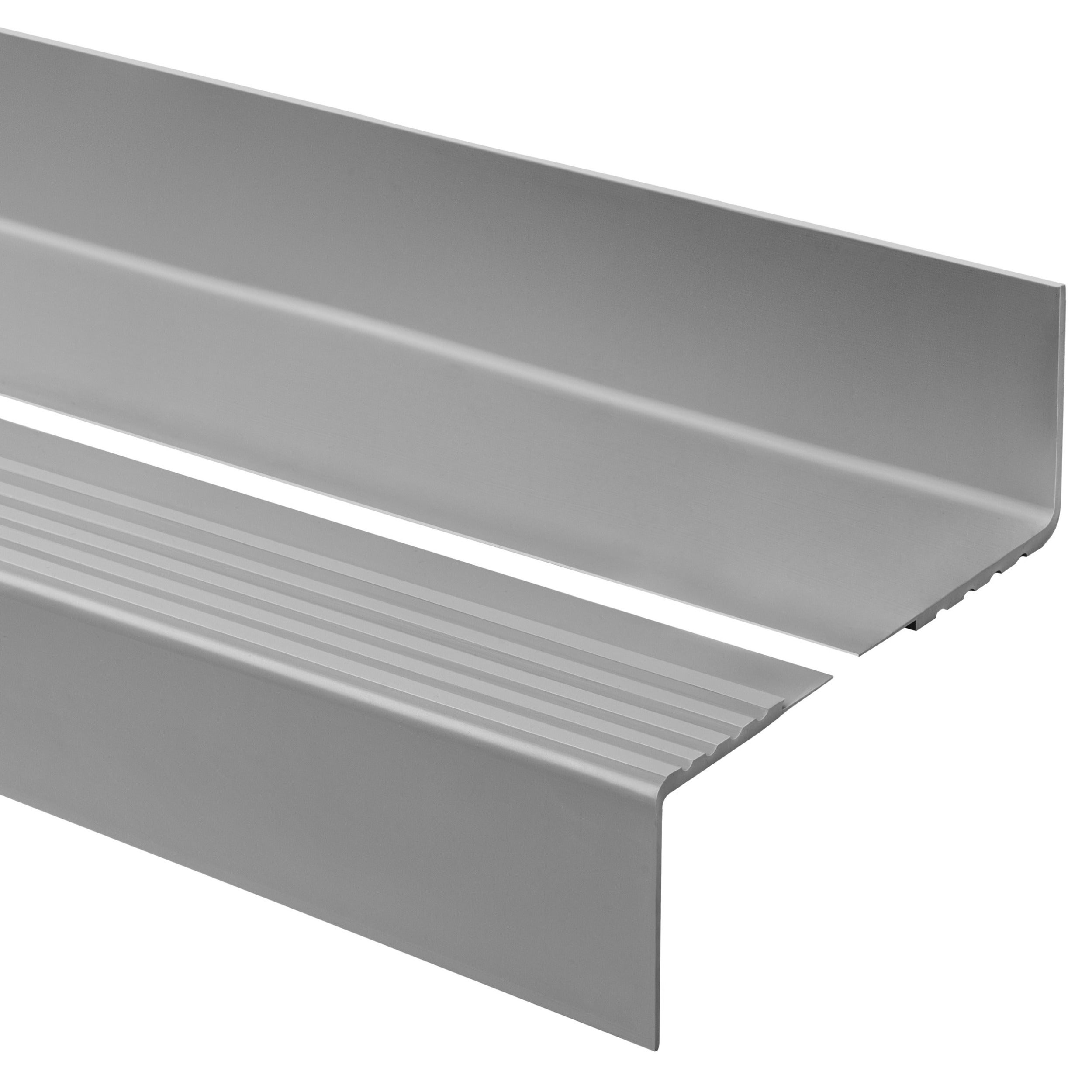 Profil schodowy 60x40 mm PVC na krawędzie stopni antypoślizgowy - 150 cm, ciemnoszary