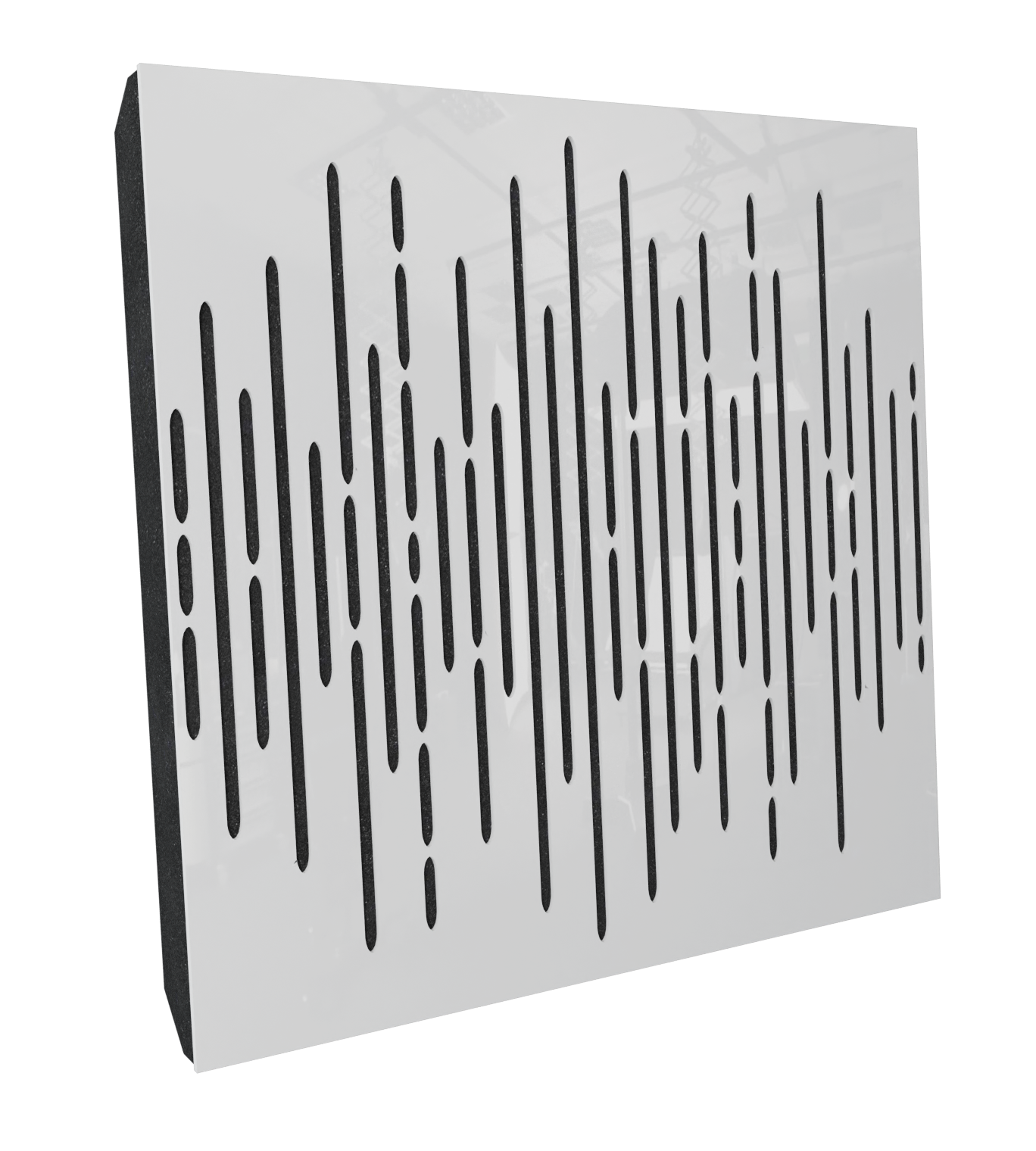 Lot de 2 Panneaux acoustiques insonorisants WAVE 50x50x5 cm - 0.5 m² surf.totale - Plastique perforé et mousse acoustique - Blanc brilliant - 2