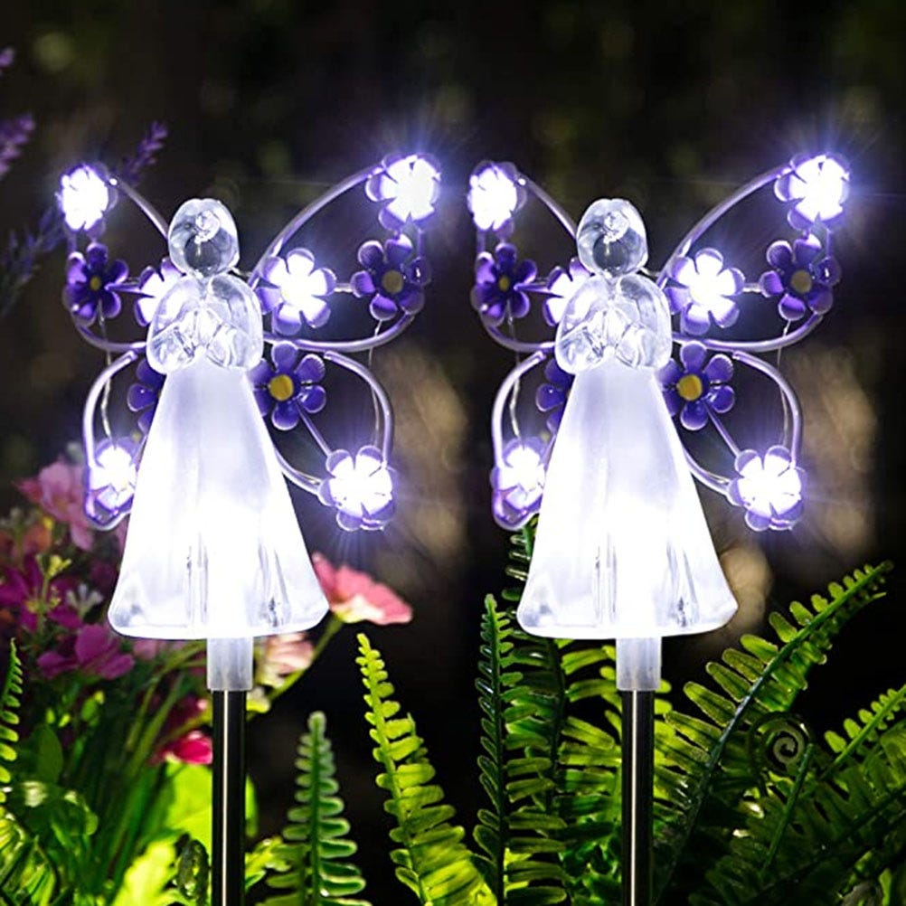 Luci solari da esterno, 2 pezzi, luci solari a forma di fiore Luci solari da esterno, 2 pezzi, luci solari a forma di fiore