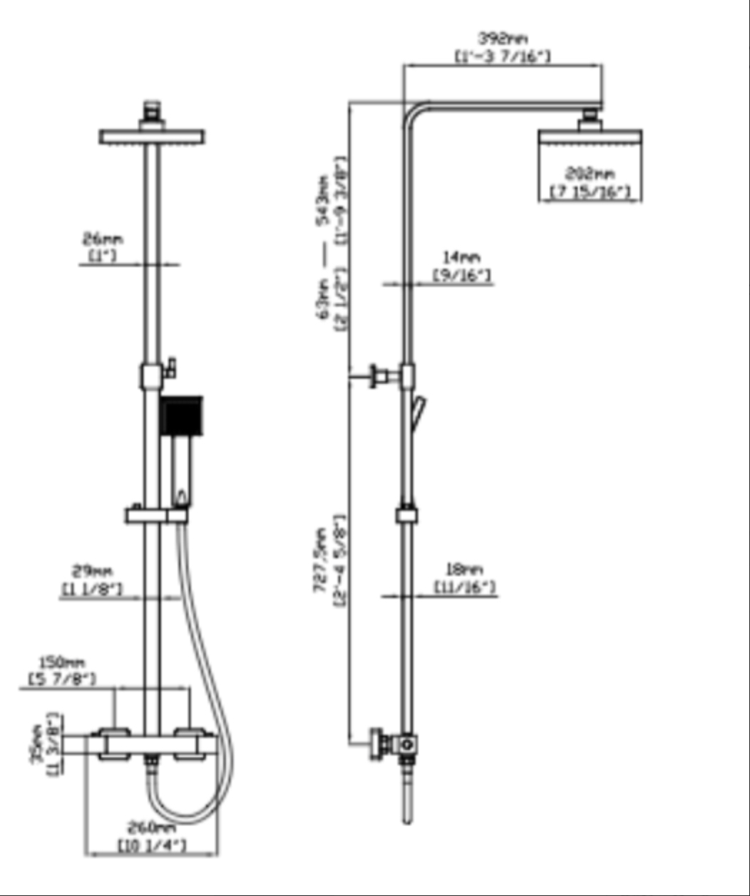 COLUMNA DE DUCHA TERMOSTÁTICA EN LATÓN ORO ROSA (COBRE) SC428 COLECCIÓN PENEE - 4