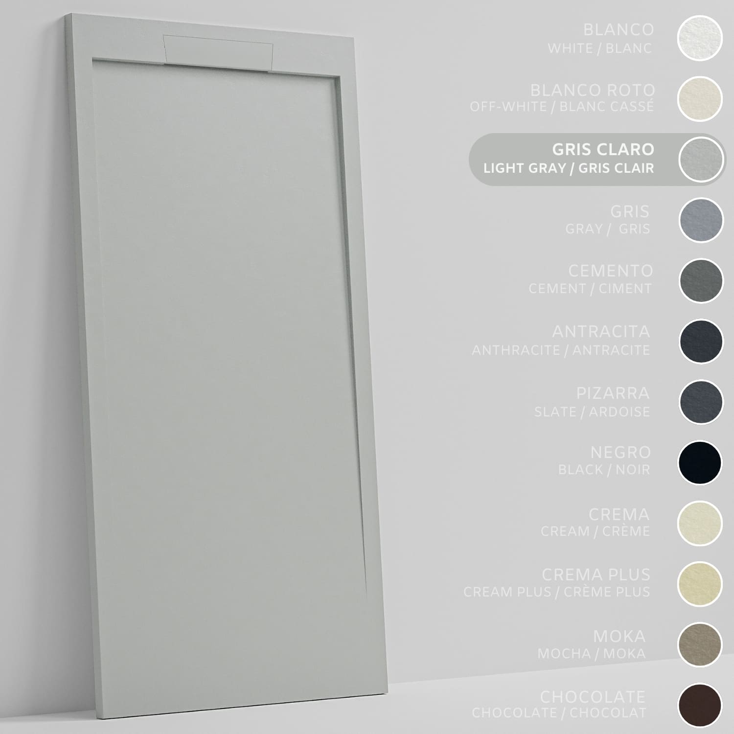 SOULHOME Brodzik prysznicowy– Żywica– Gel Coat– Gładka/Kamienna tekstura – Antypoślizgowy – jasnoszary– 150x90- Niski 3cm– Elegancki SAME