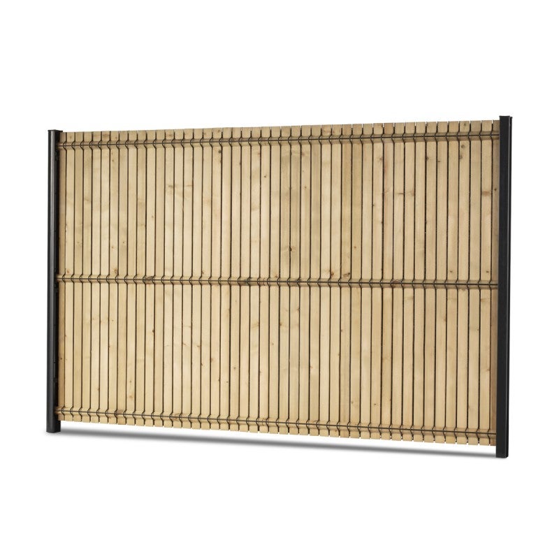 Kit occultation lamelles bois sapin pour panneau rigide maille 55 H 1m93 L 2m50 ep 8mm - 2