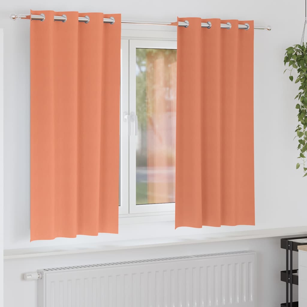 Firany blackout z kółkami 2 pcs terakota 175 x 140 cm Poliester vidaXL