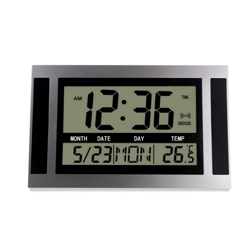 Reloj de pared LCD con temperatura y calendario, pantalla digital ...