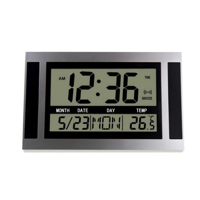 Reloj de pared LCD con temperatura y calendario, pantalla digital ...