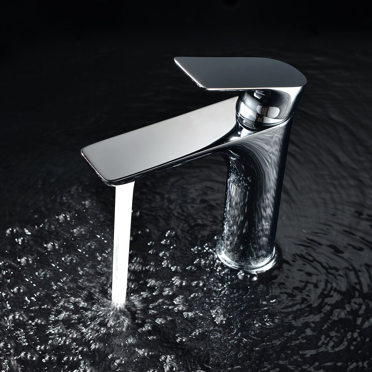 Rubinetto Lavabo IMEX Serie Genova – Monocomando Nero Pistola, Miscelatore Sopra Piano Con Risparmio Idrico