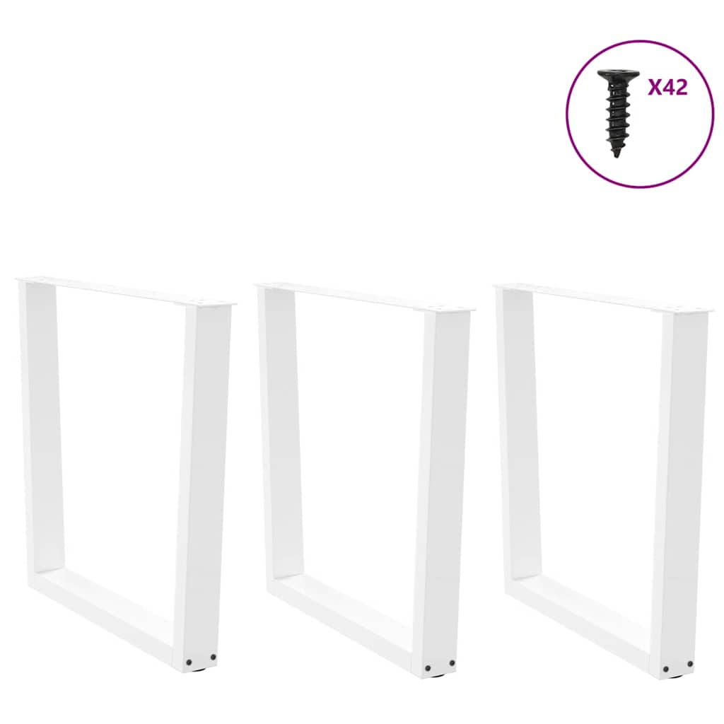 Maison Exclusive - Pieds de table à manger en V 3 pièces Blanc 90 x (72-73,3) cm Acier - 3