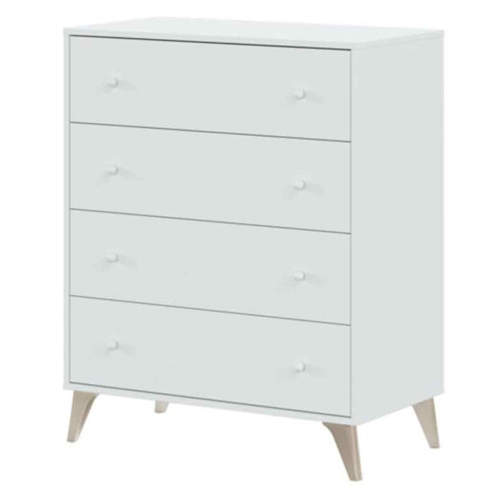 Komoda calicosy Sweet biały skandynawski design 4 funkcjonalne szuflady