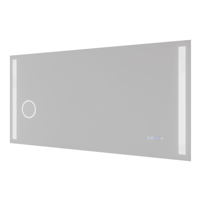 Miroir LED avec antibuée, loupe et horloge DUETTO - 140 x 70 cm - 3