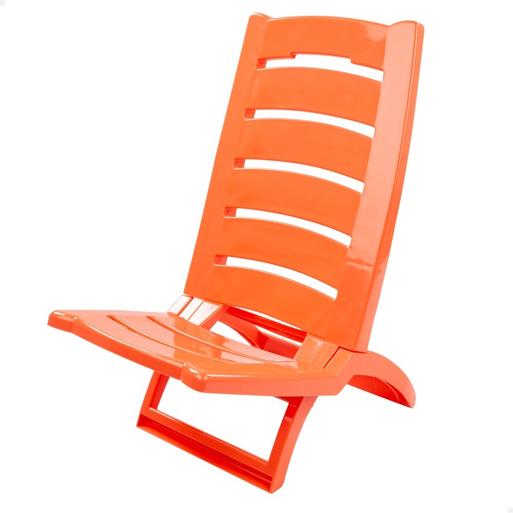 Chaise De Plage Pliable En Plastique 37,5x55xH65cm Corail - 224678