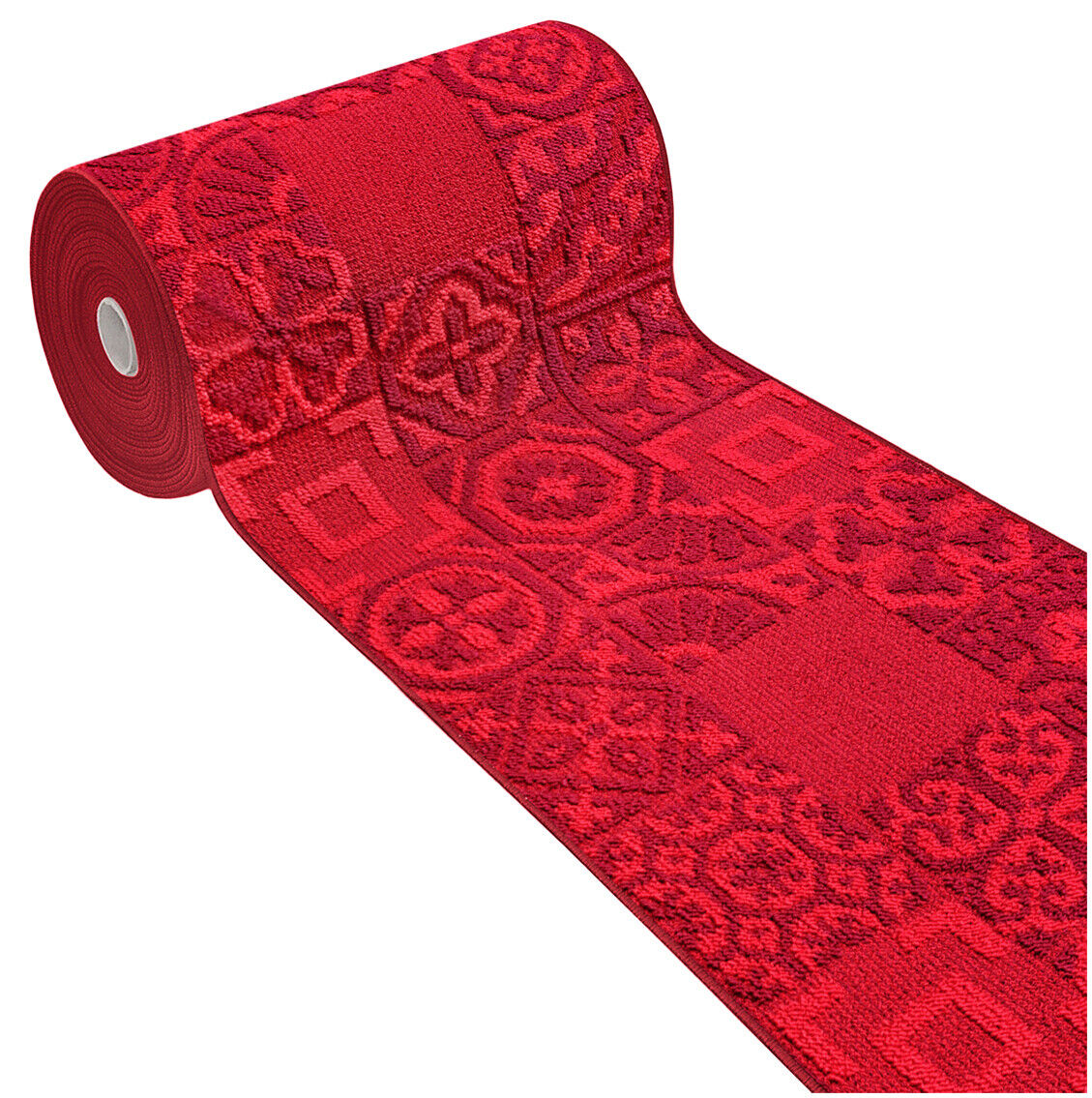 Tapis de Cuisine 50x75 cm Moderne Coureur Bordé Absorbant Antidérapant Lavable Maiolique 3D Bordeaux - 6