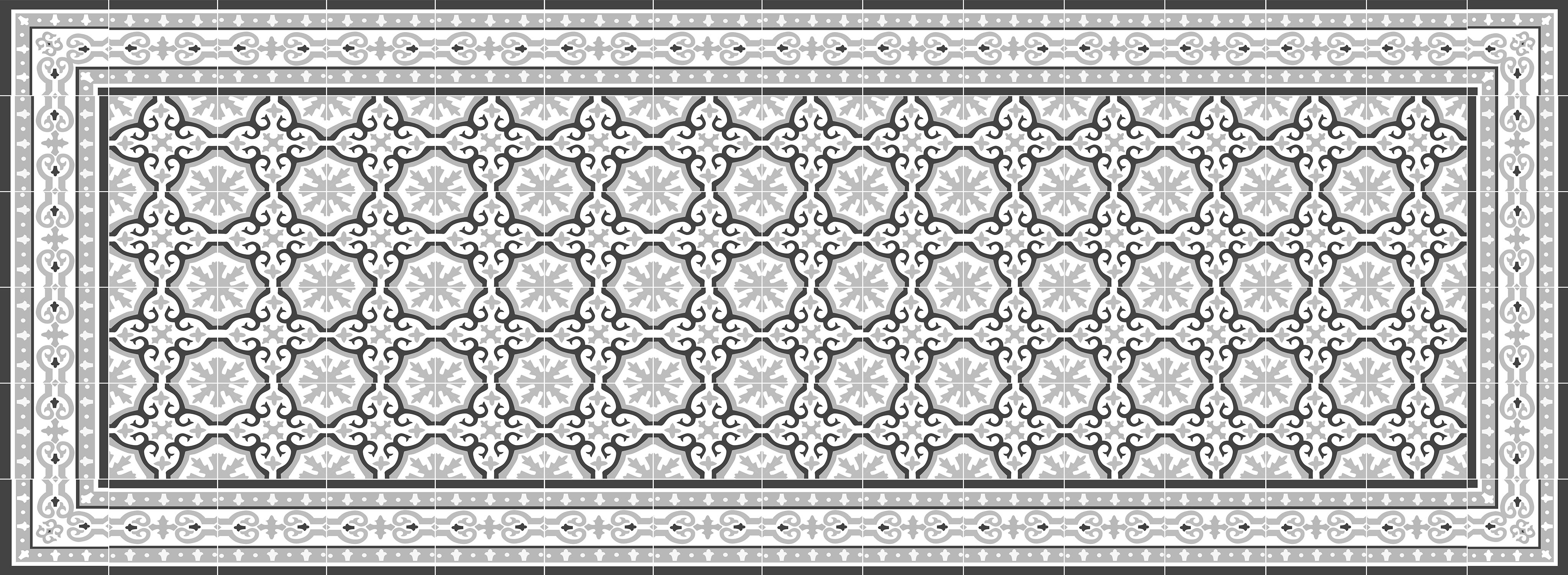 Alfombra de vinilo colette 66x180 cm - pvc antideslizante, vinilica para cocina o salón, lavable, estilo hidraúlico