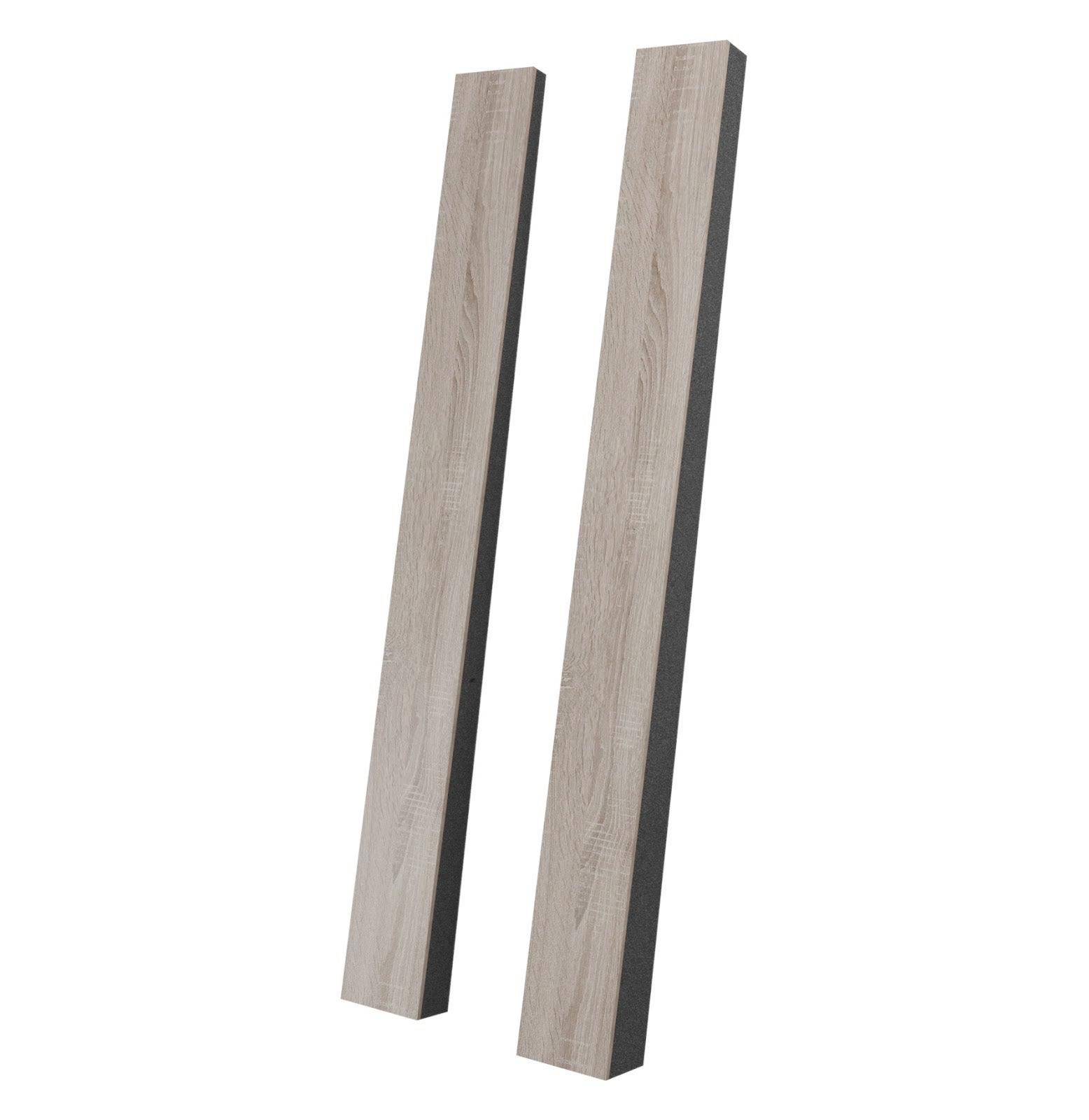 Lot de 20 Lames acoustiques insonorisants LOZA 50x5cm -0,5 m² surf.totale -MDF perforé laminé et mousse acoustique -Sonoma - 4