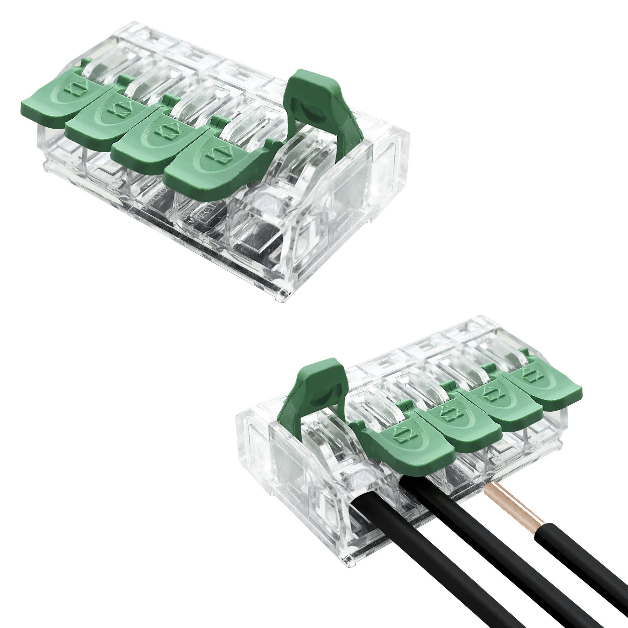 50x Złącze automatyczne szybkozłączka instalacyjna z dźwignią do wszystkich rodzajów przewodów maks. 4mm² 5-przew. EDO415