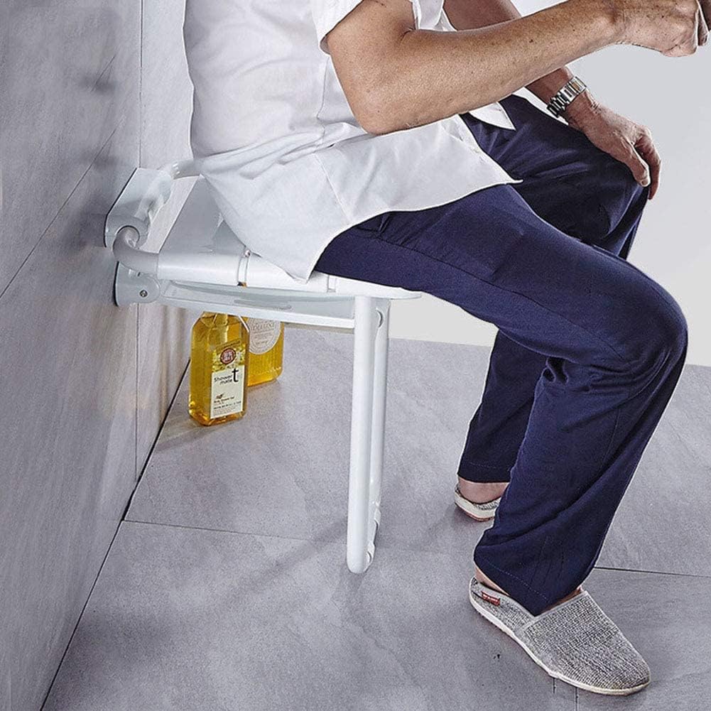 Tabouret de douche mural pliable Tabouret de siège mural ABS pour personnes âgées/handicapées Tabouret de siège antidérapant - 3