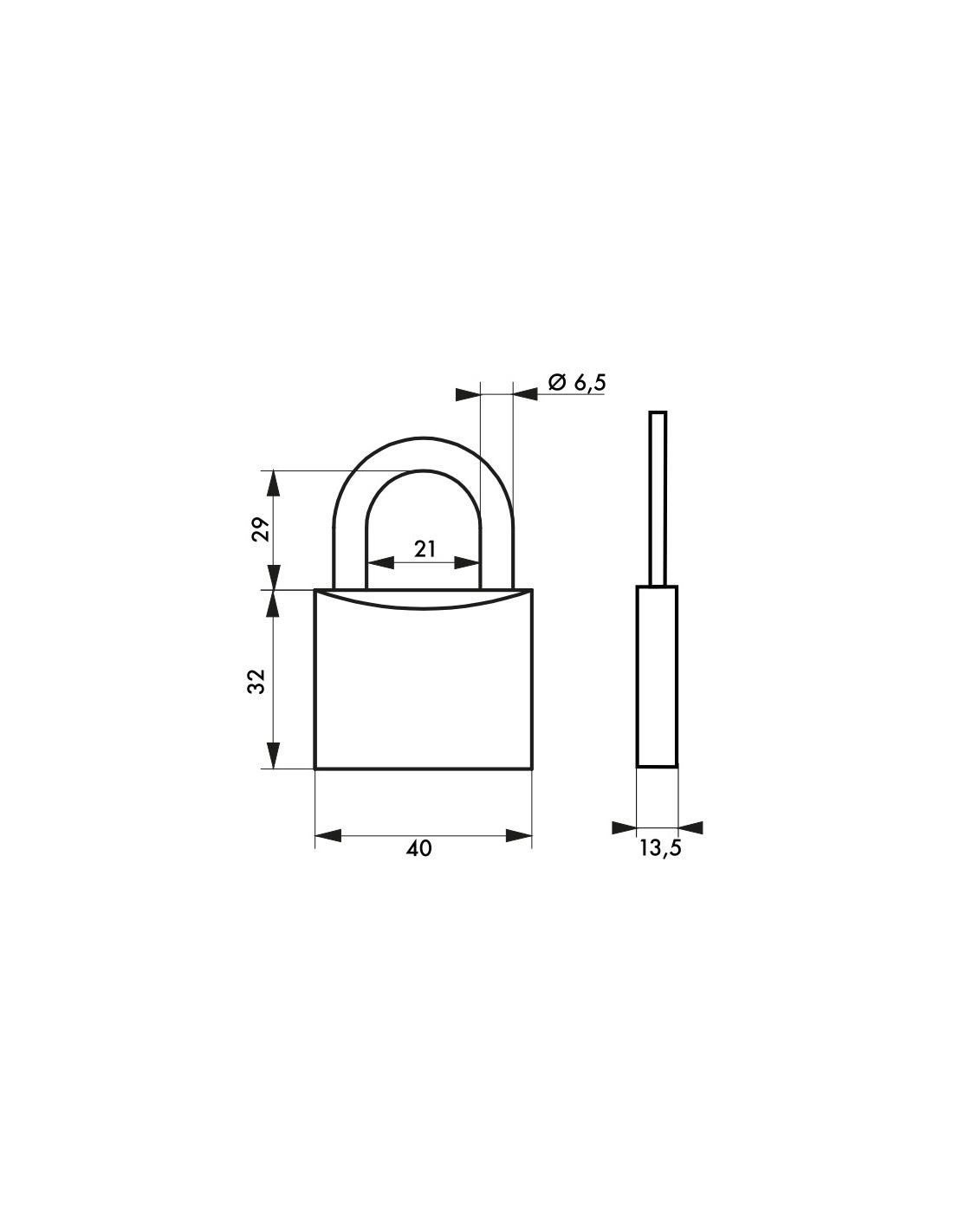 THIRARD - Cadenas à clé Type 1, bagage, aluminium, 40mm, 2 clés - THIRARD - 3