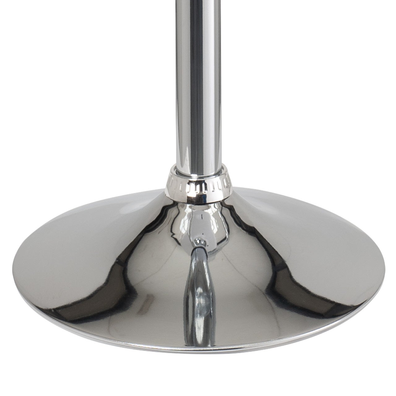 Lot 2 tabourets de bar design, siège petit dossier coussin simili cuir, pivotant, hauteur réglable, pied chrome SIG (blanc) - 2