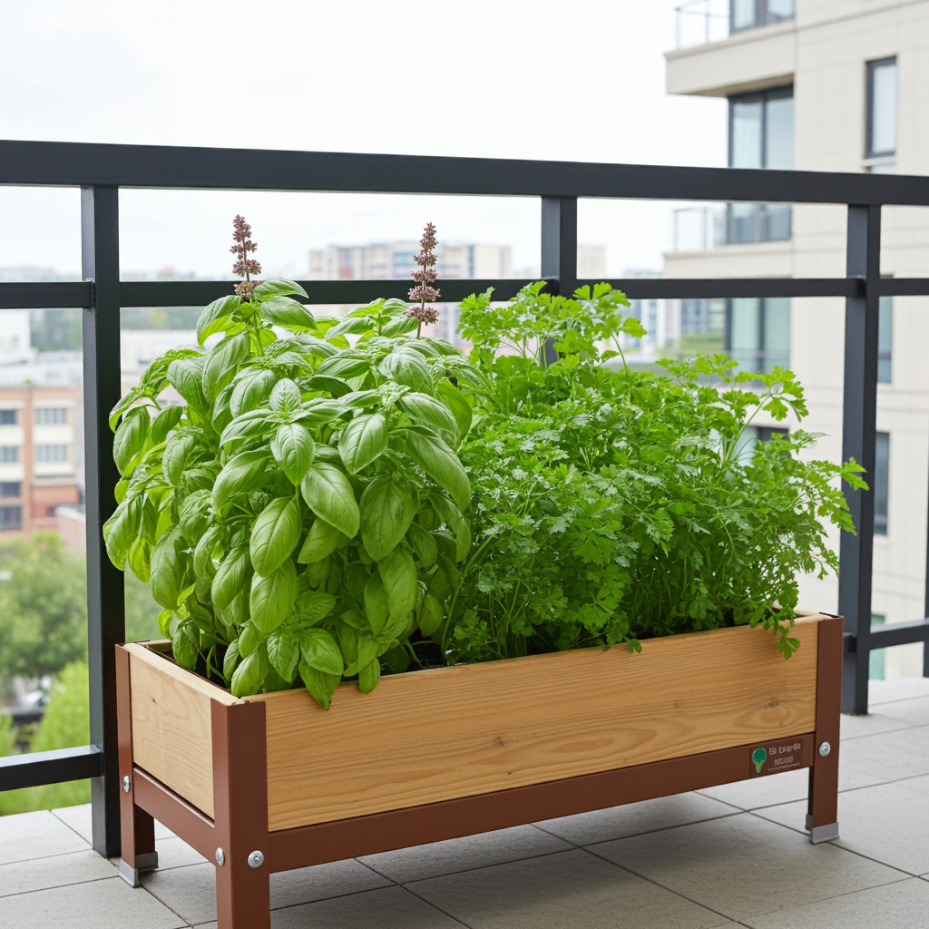 MI HUERTO URBAN - Huerto urbano, mesa de cultivo, Mod: Albahaca M | Dimensiones: HUERTO BAJO - Lar 900 x Anc 400 xAlt 260 mm, L | Color: Marrón Oxidón - 6
