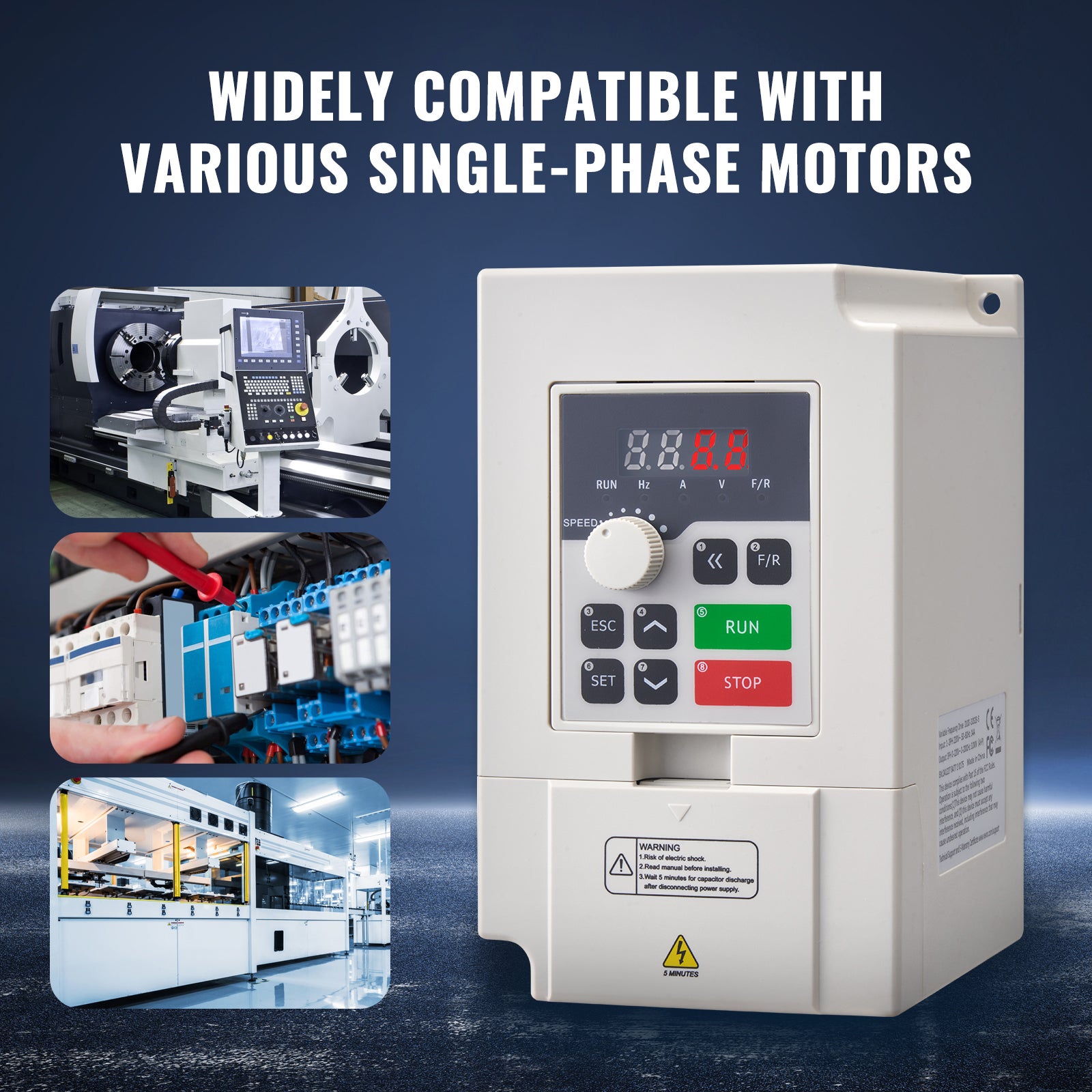 VFD 4CV, 3KW, 14A, entrée 1/3 phase AC 220V vers sortie 3 phases AC 0-220V, entrée 50/60Hz, sortie 0-2000Hz pour contrôle moteur broche SucceBuy - 8