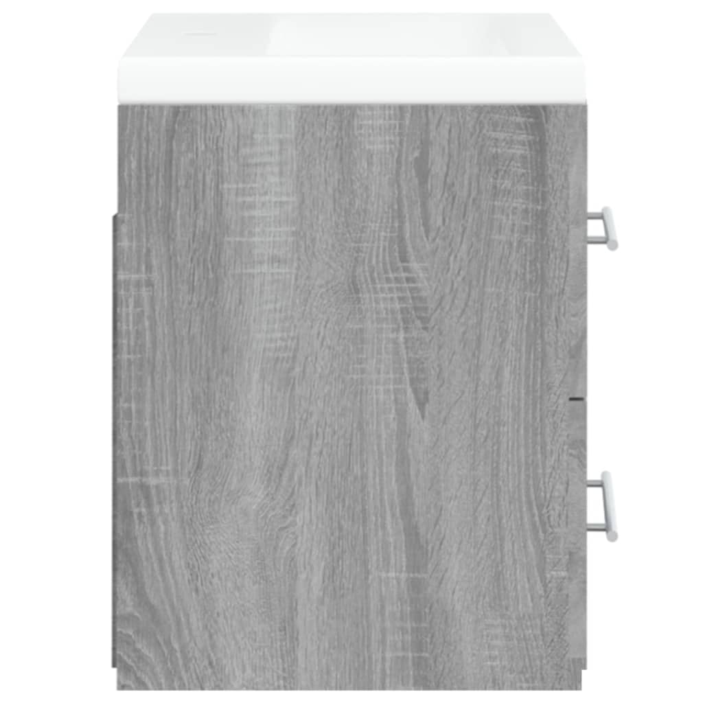 Meuble lavabo avec bassin intégré sonoma bois d'ingénierie gris 02_0006879 - 4