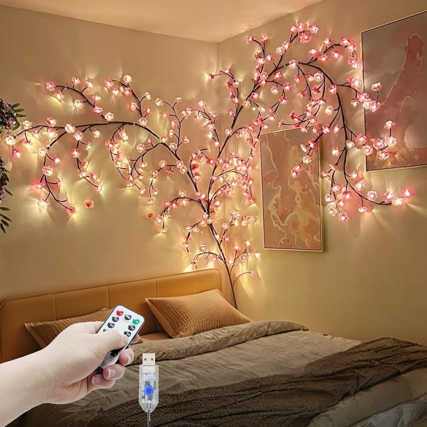 Guirlande Lumineuse - LED - Fleurs de Cerisier - 40 LED - 4 m - Télécommande - Maison