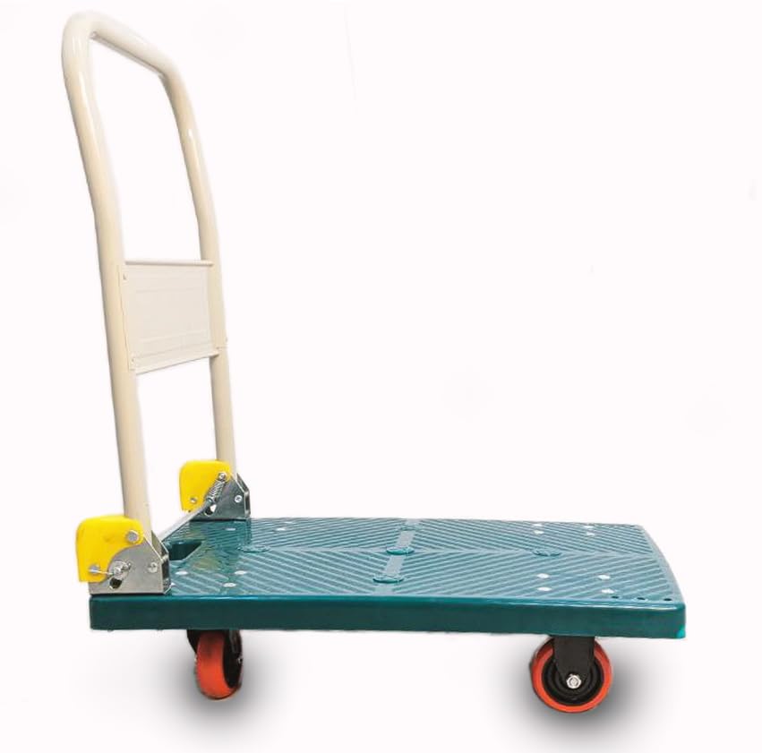 Chariot De Transport Pliable 200 Kg - Plateau Extra Large Avec Roues Silencieuses Et Poignée Réglable