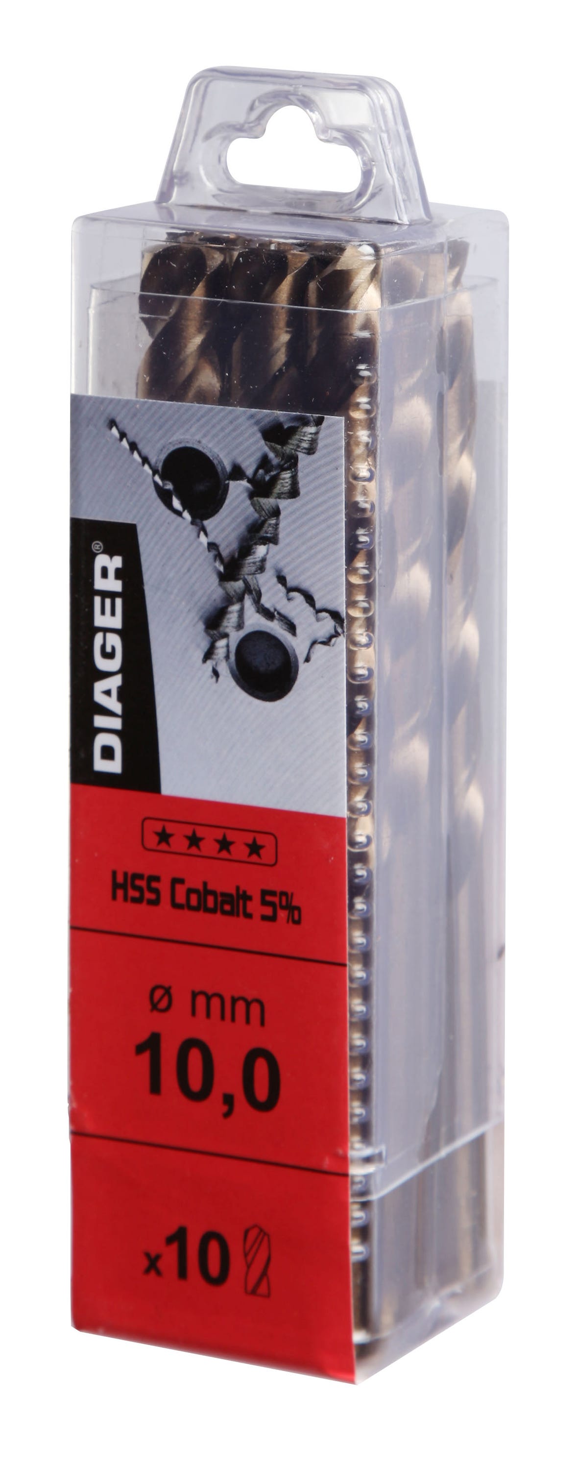 Pack de 10 - Foret métal Cobalt HSS 5% - 700 Ø 4 Long. Utile 43 Long ...