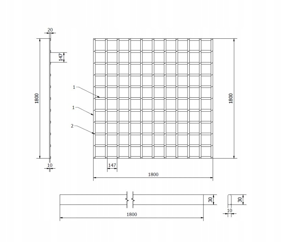 Kratka prosta Roma bez ramy 180x180 cm - 2