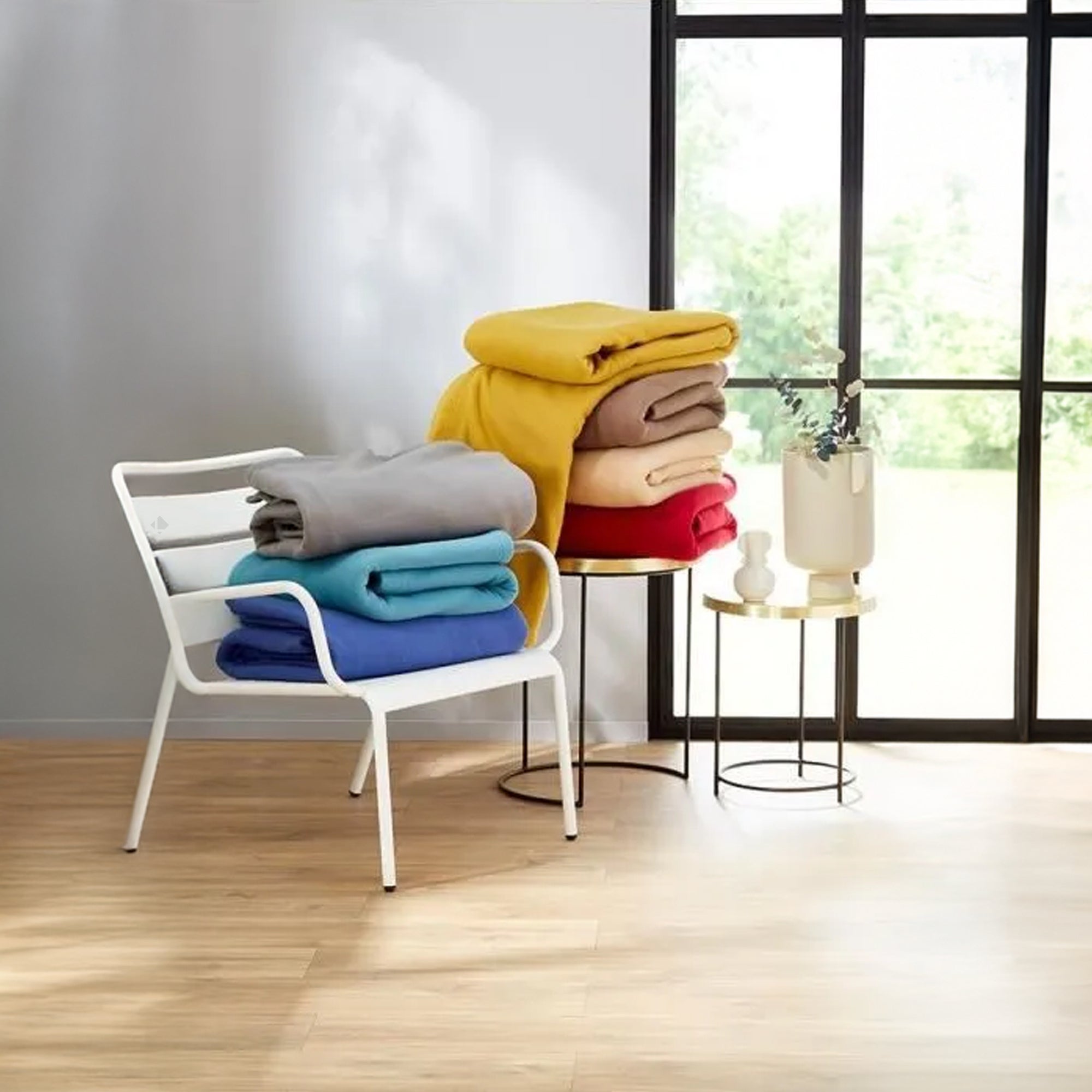 Couverture polaire 240x260 cm Isba Sable 100% Polyester 320 g/m2 traité non-feu - 3