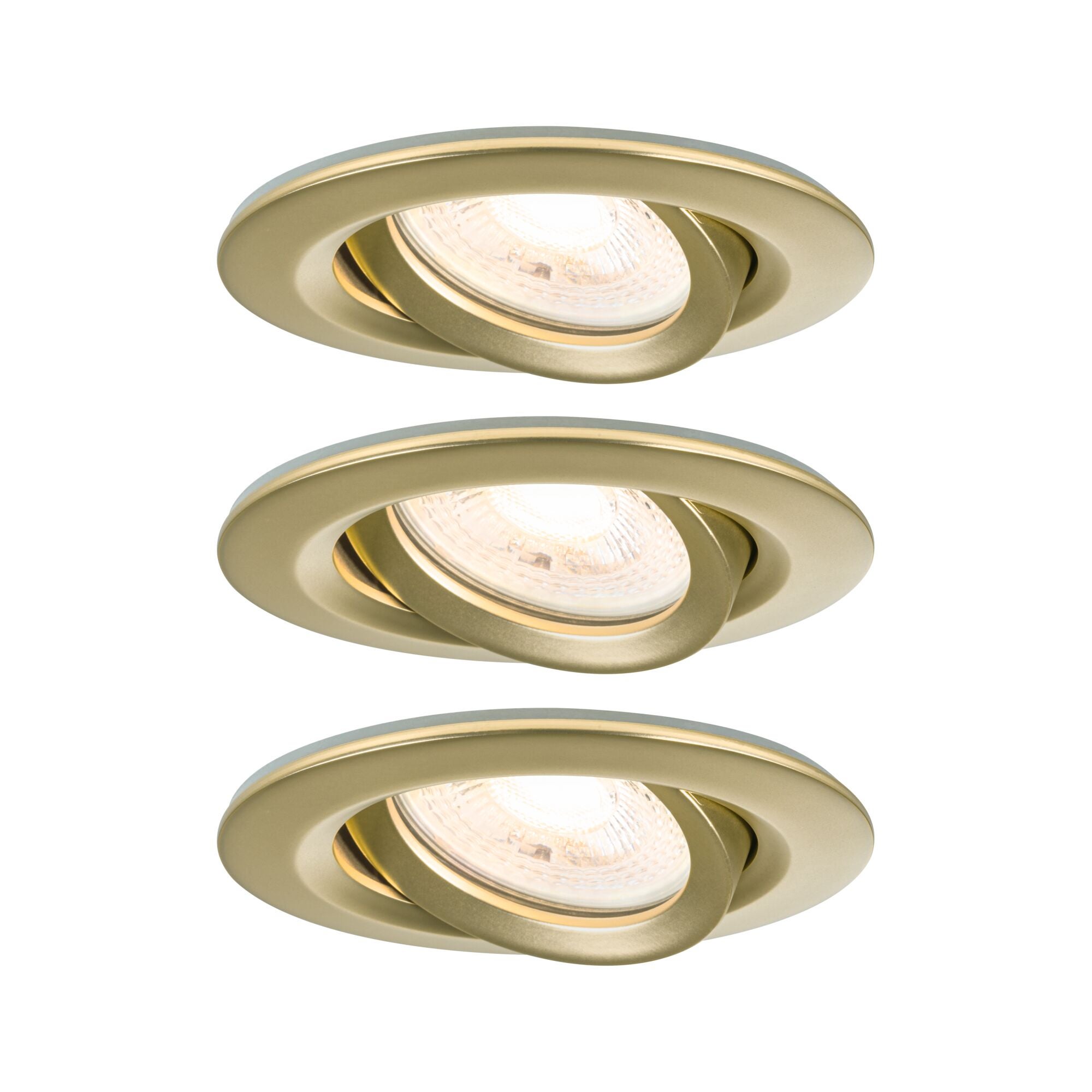 Spot encastré LED Nova Plus Kit de 3 IP65 rond 93mm 30° GU10 3x6W 3x460lm 230V gradable 2700K Doré mat - 2