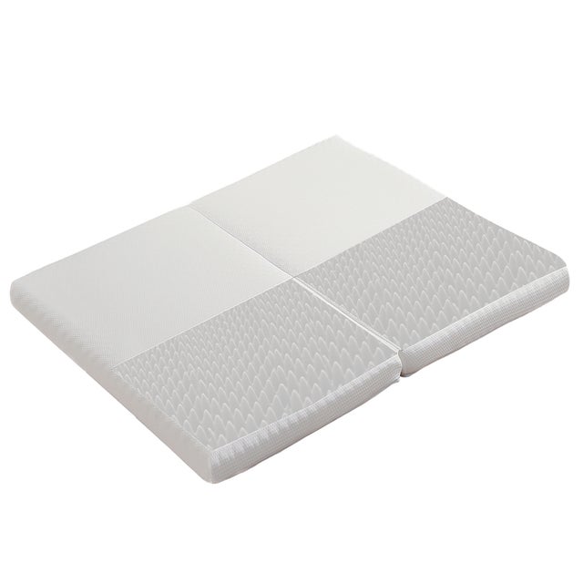 Materasso Pieghevole Queen Size 10,2 Cm In Memory Foam Con Copertura Lavabile, Materasso Da Pavimento Medio-Rigido Per Ospiti, Divano E Camper
