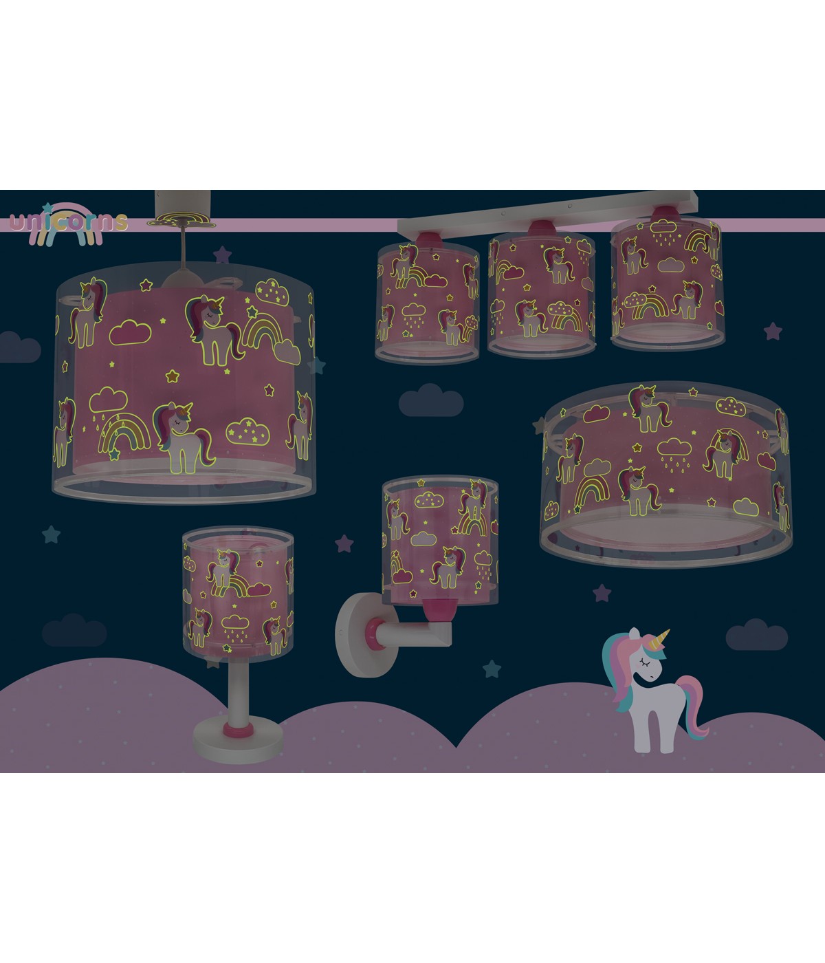 Plafon sufitowy Unicorns - Jednorożce dla dzieci - 7