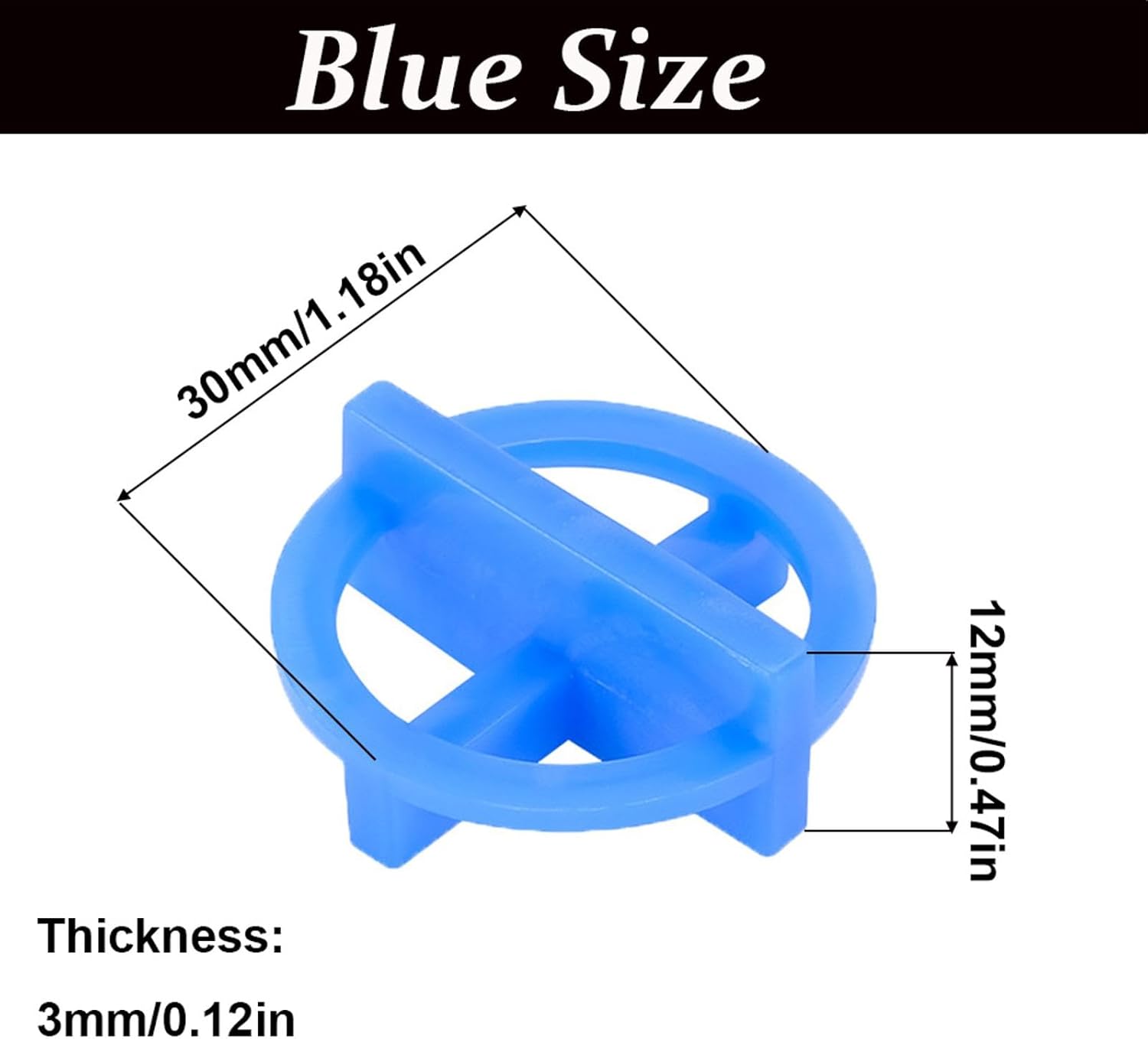 100 pcs Système de nivellement de carrelage en croix de 3 mm, outils de nivellement pour installation et alignement au sol - Bleu - 2
