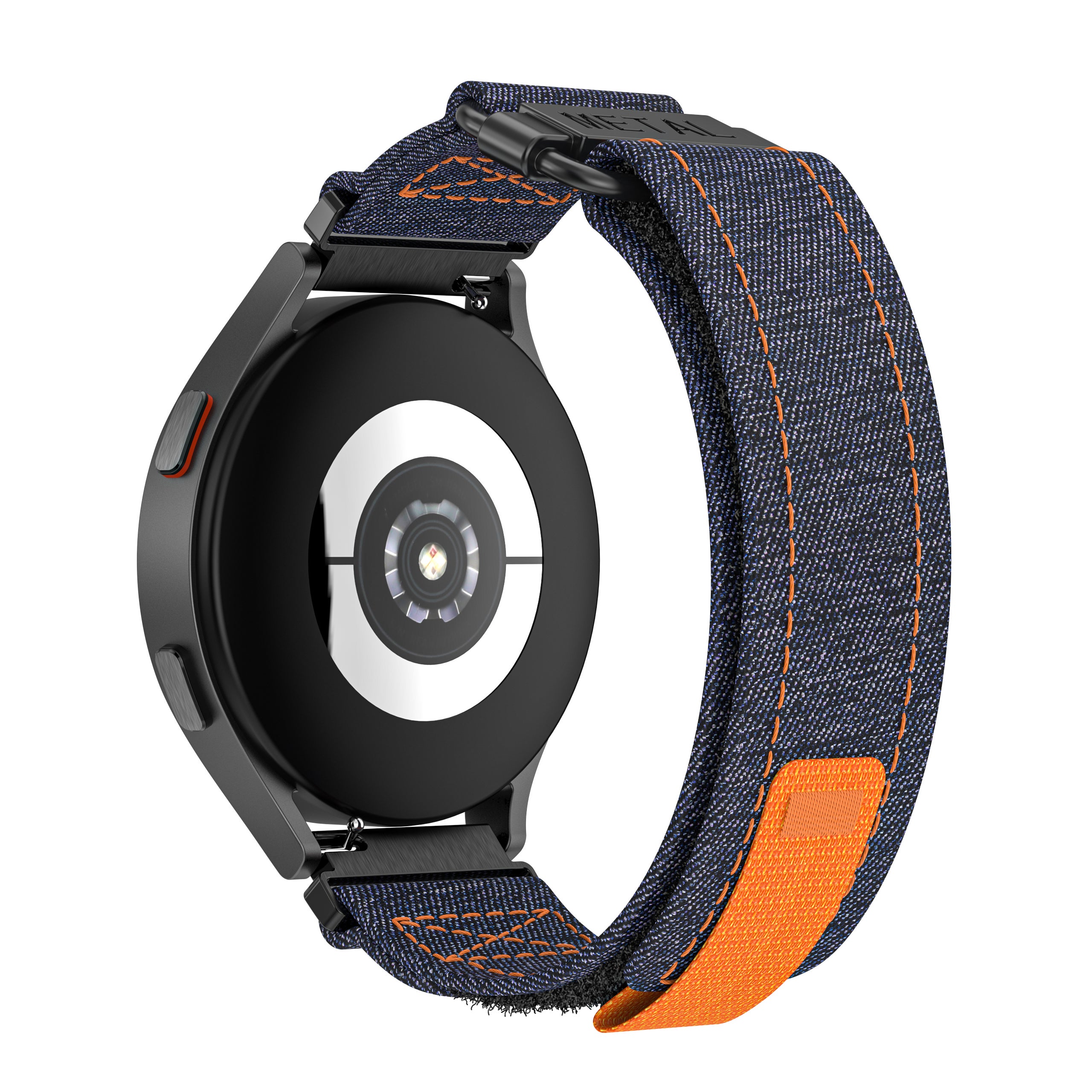Bracelet De Montre En Toile De Jean Vintage - Largeur 18 Mm, Couleur Bleu, Neuf Sans étiquette, Fabriqué En France