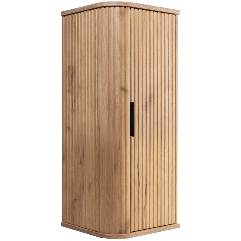 Słupek łazienowy GLAMOUR 35 x 79 cm dąb craft wiszący ryflowany 2 kolory uchwytów