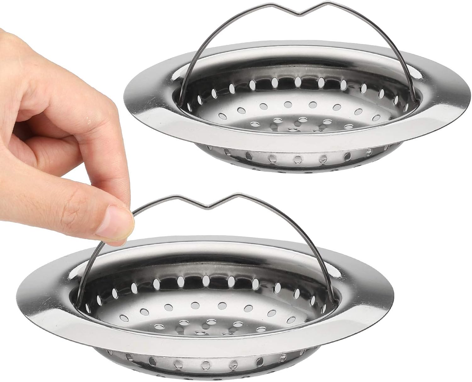 Lot De 3 Crépines D'Évier En Acier Inoxydable Qinglele - Grand Modèle Ø112 Mm - Anti-Colmatage Ultra Résistant