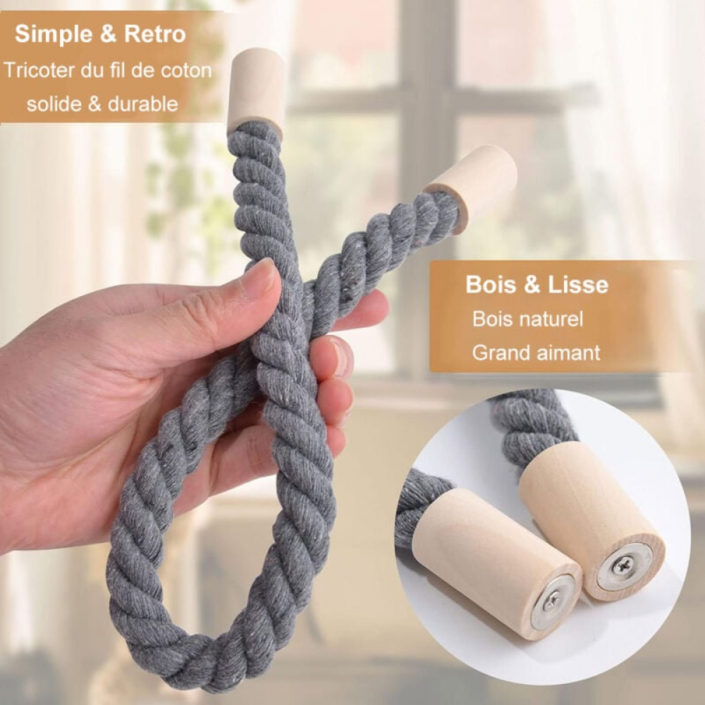 Beige) Set di 2 fermatende magnetici, fermatende in stile bohémien per l'arredamento della casa, fermatende in corda di cotone naturale fatti a mano. | Leroy Merlin