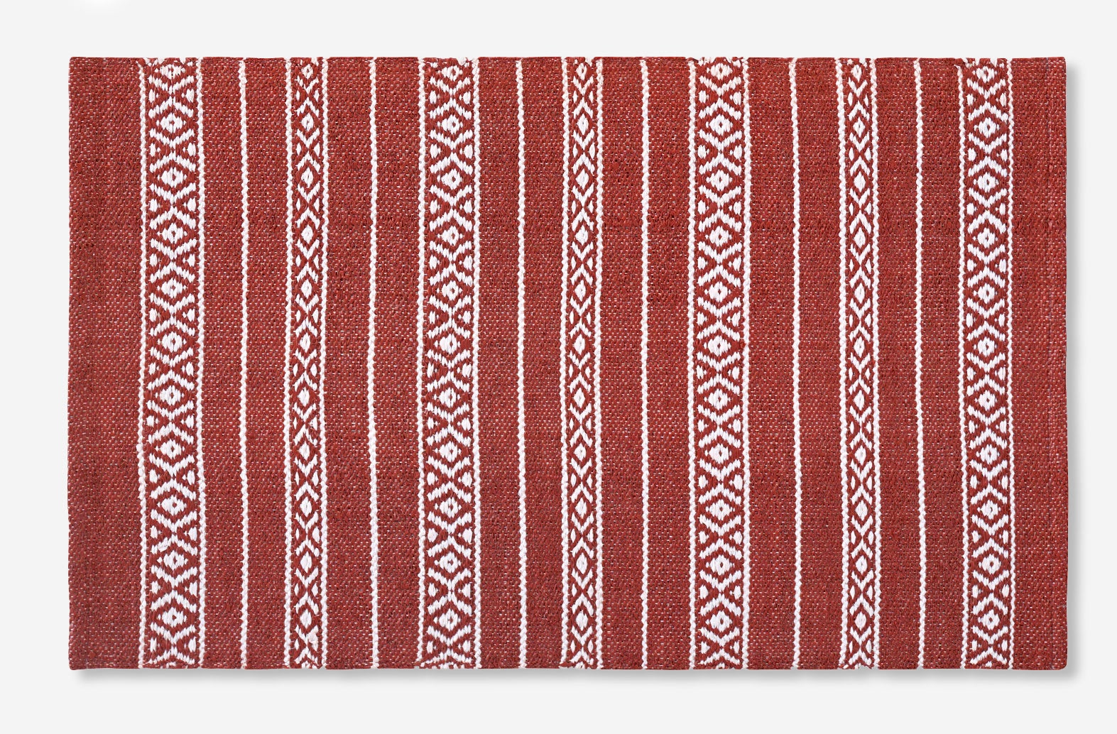 Dywan wewnętrzny i zewnętrzny PVC 200x300 cm śliwkowy czerwony z białymi liniami – Trwały i stylowy