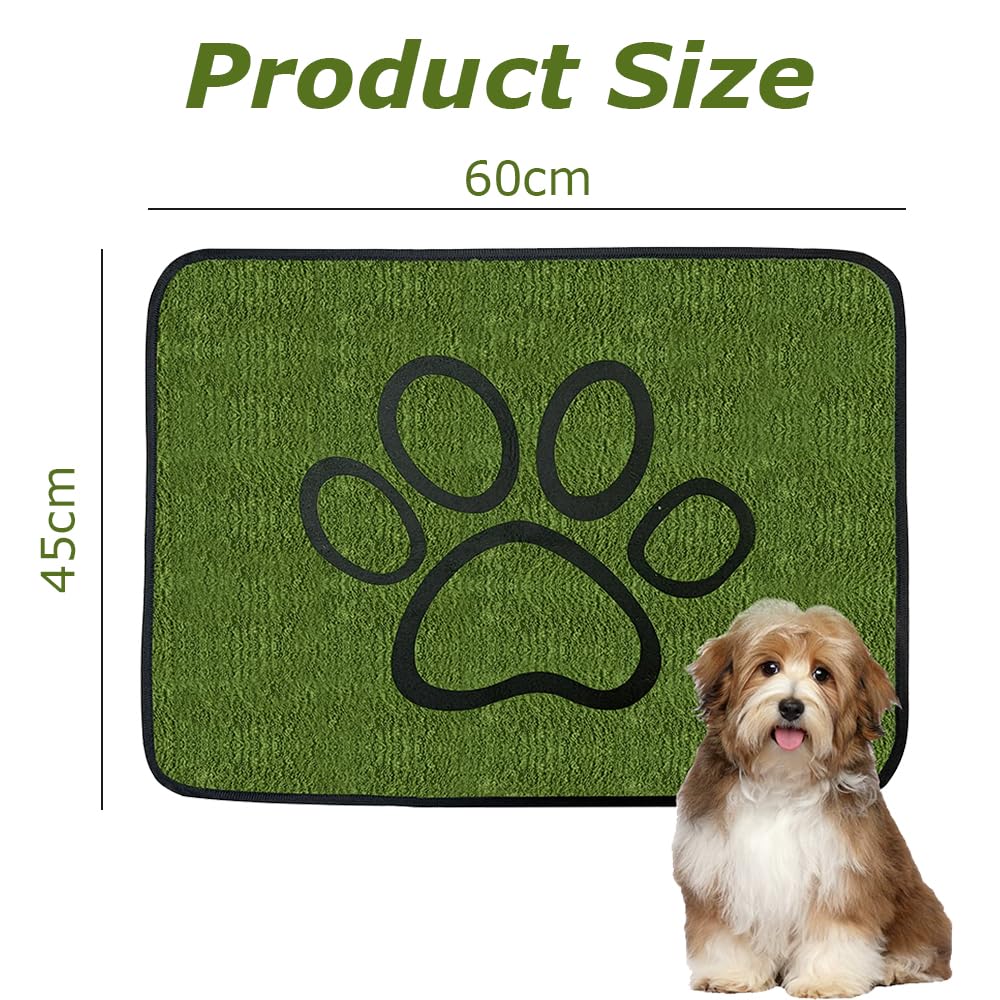 Pack de 2 tapetes higiénicos laváveis ​​para cachorros - super absorventes, reutilizáveis, verdes, ideais para o treino de xixi do seu cão (45*60cm) - 2